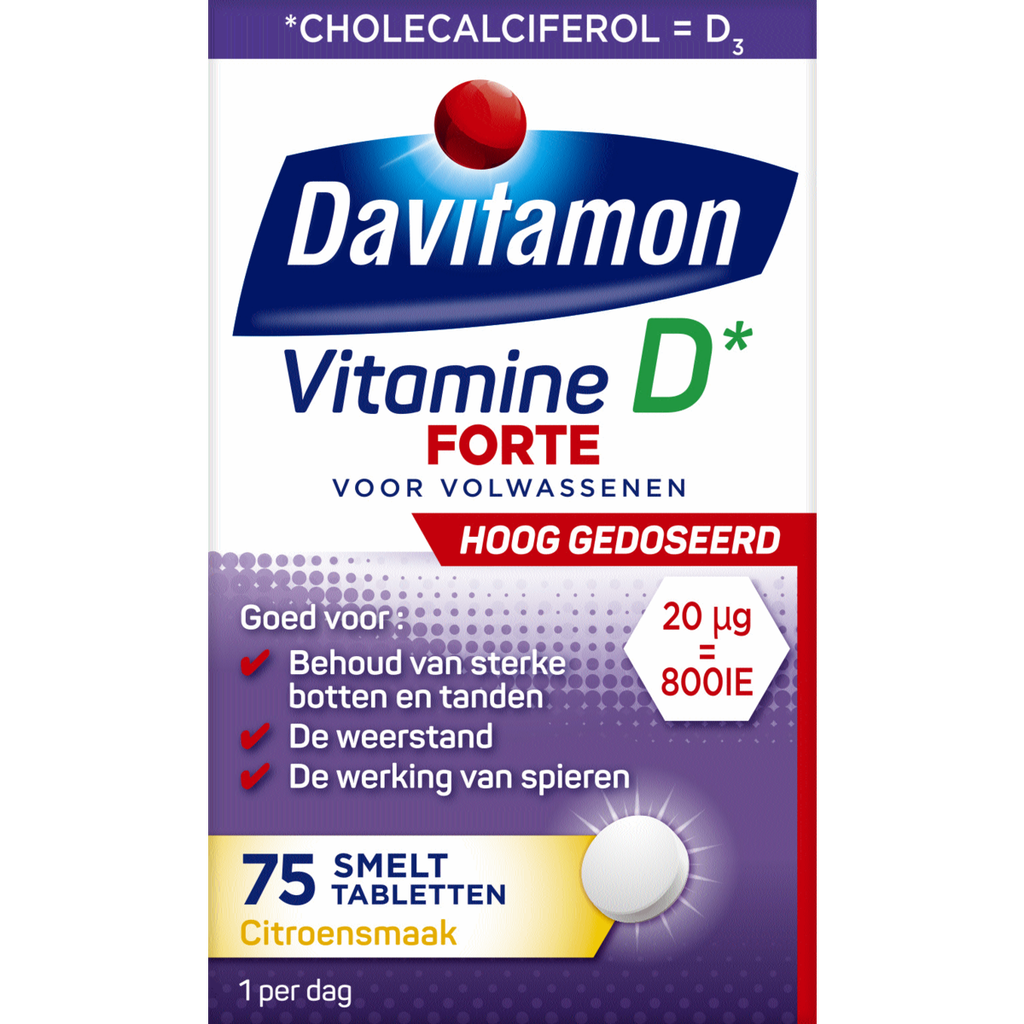 Vitamine D3 - Vitamine D Supplement - Forte Smelttablet 75