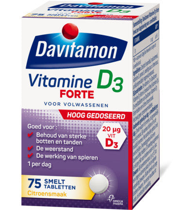 Vitamine D3 - Vitamine D Supplement - Forte Smelttablet 75