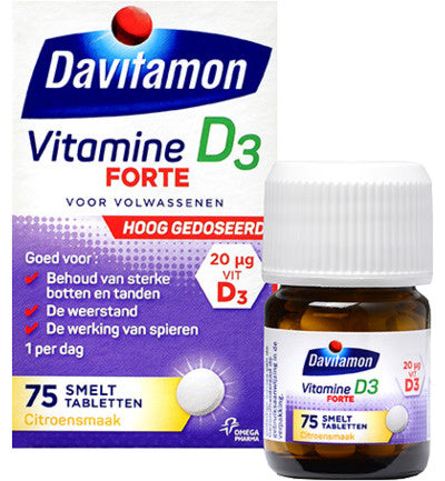 Vitamine D3 - Vitamine D Supplement - Forte Smelttablet 75