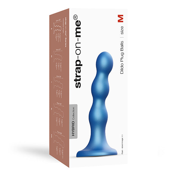 Strap-On-Me - Dildo Plug Balls Metallic Blue M