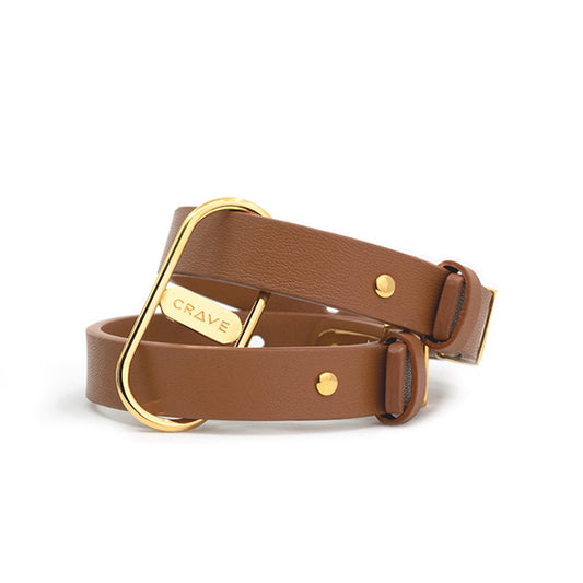 Crave - ICON Cuffs - Tan & 18kt Gold Plated