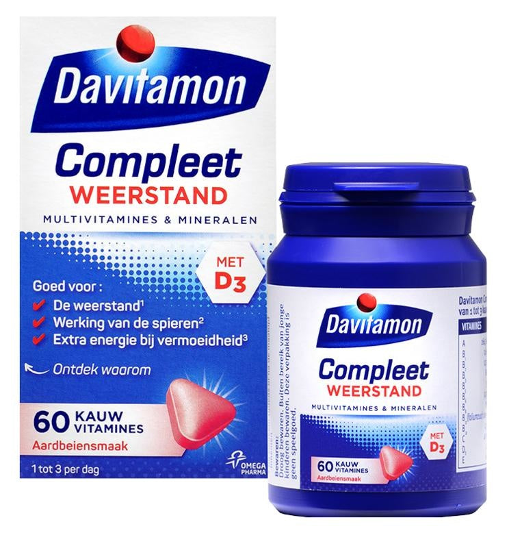 Compleet weerstand kauwvitamines aardbei